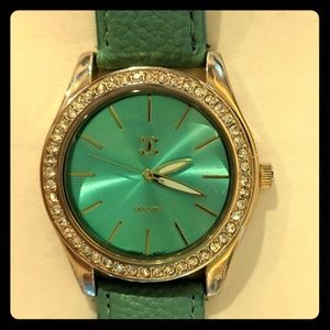 Charming Charlie Teal Rhinestone Watch